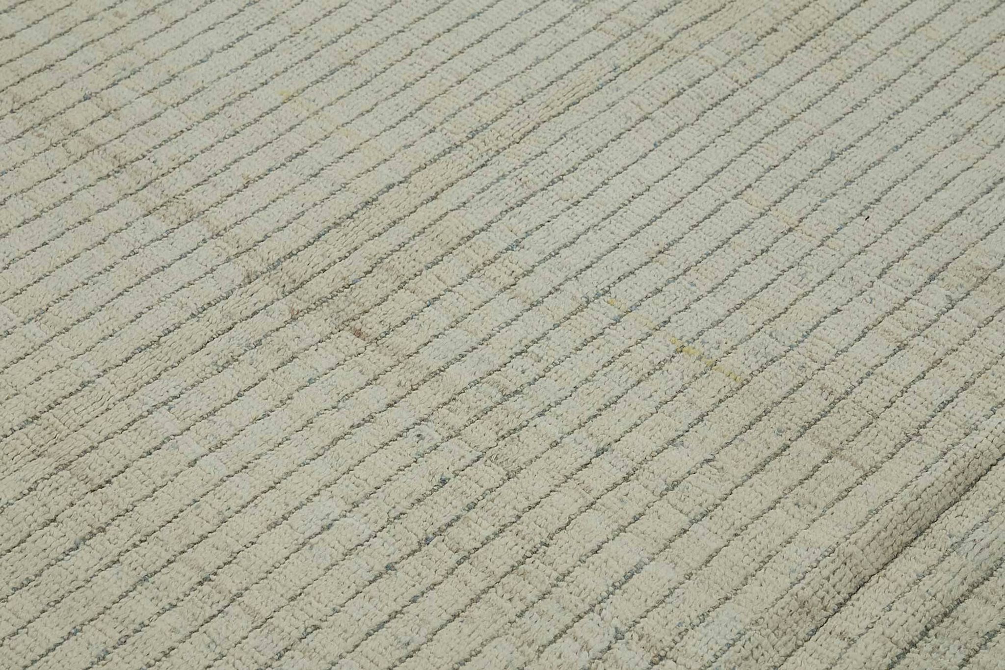 Tapis tribal unique noué à la main en laine beige 222 cm x 307 cm