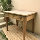 Farmhouse table with compartmentalized drawer