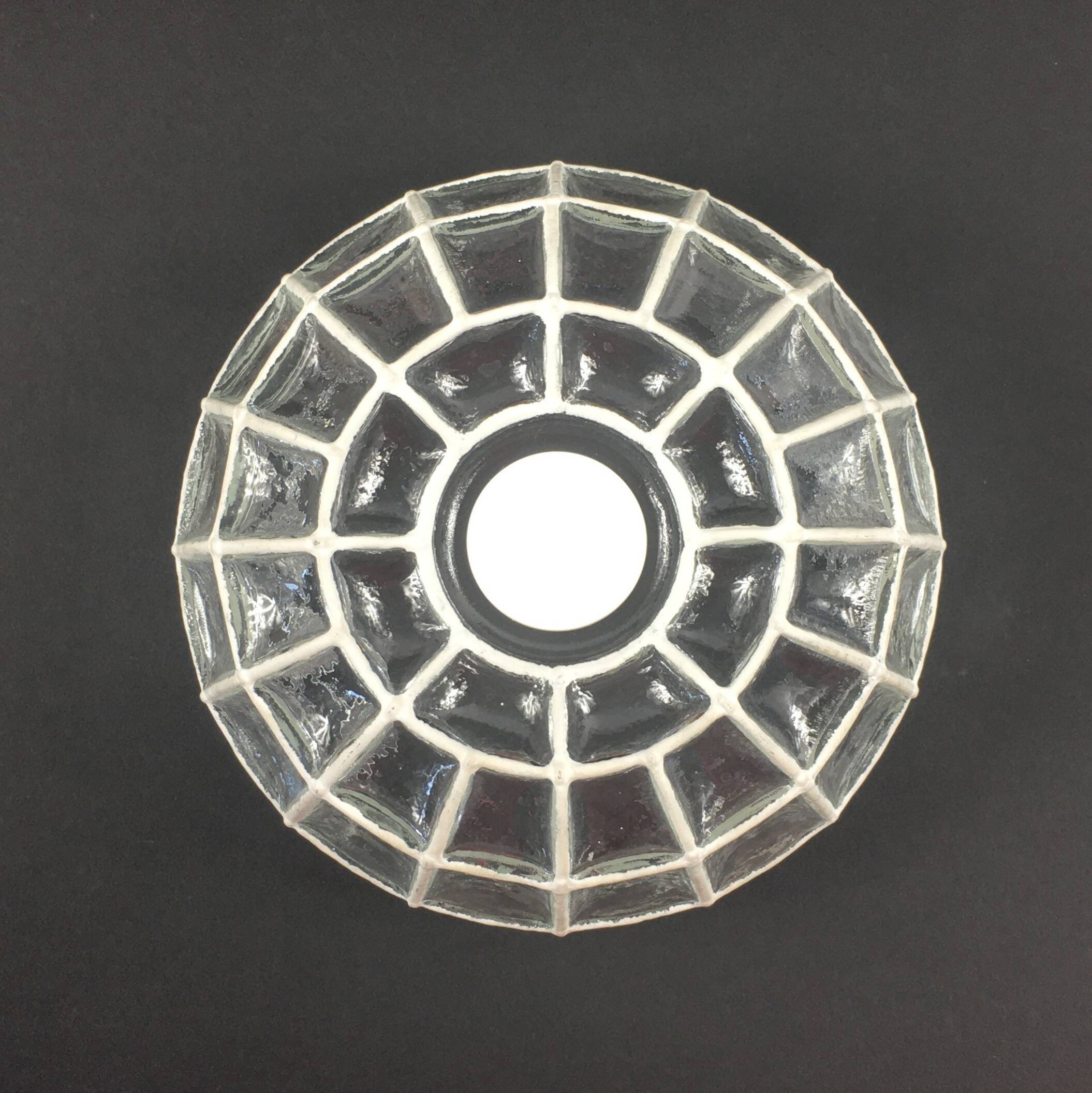 Mid Century Glass Ceiling Light From Limburg, Germany, 1960s/1970s