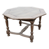 Table Octogonale Vintage en Bois Brut - Esprit Maison de Famille