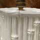 Paire de lampes Hollywood Regency en céramique imitation bambou XXe