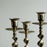 3 bougeoirs torsadés