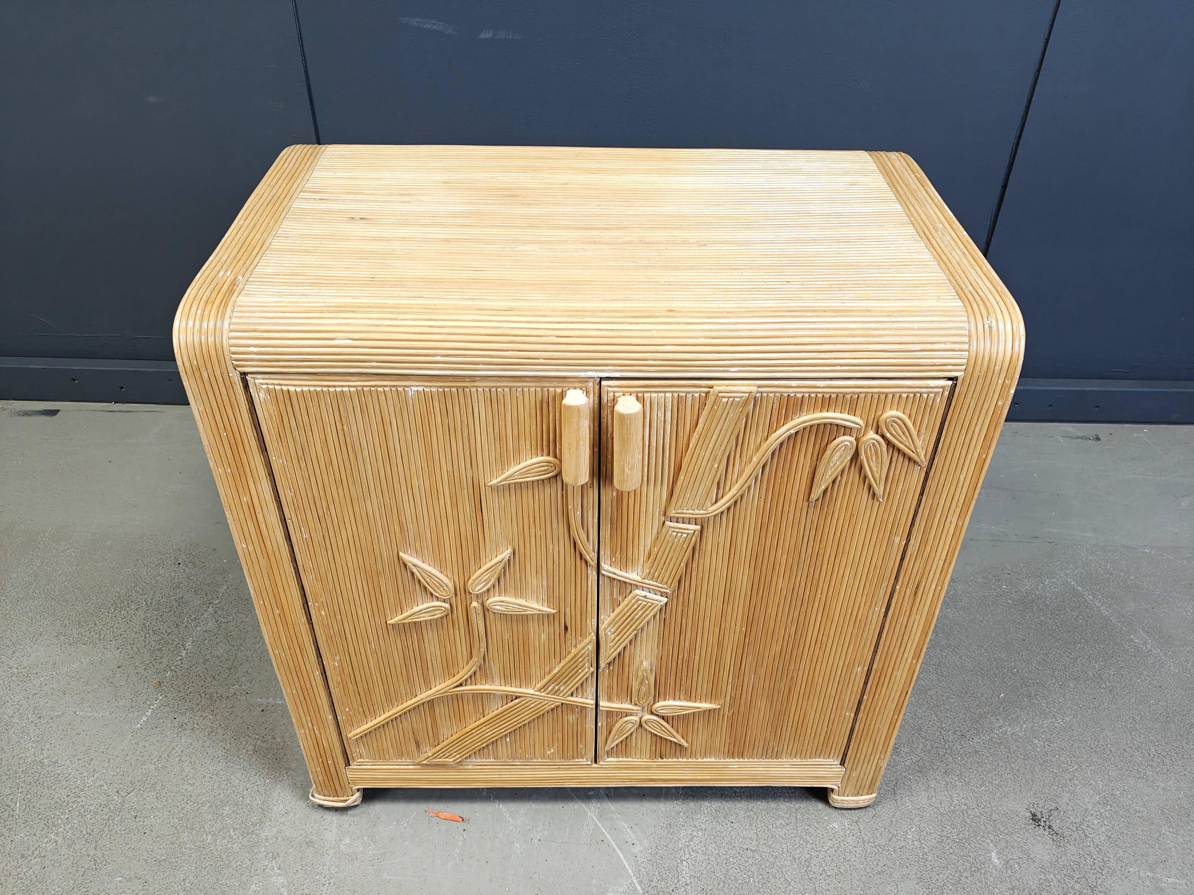Vintage tropical split reed cabinet, 1970s