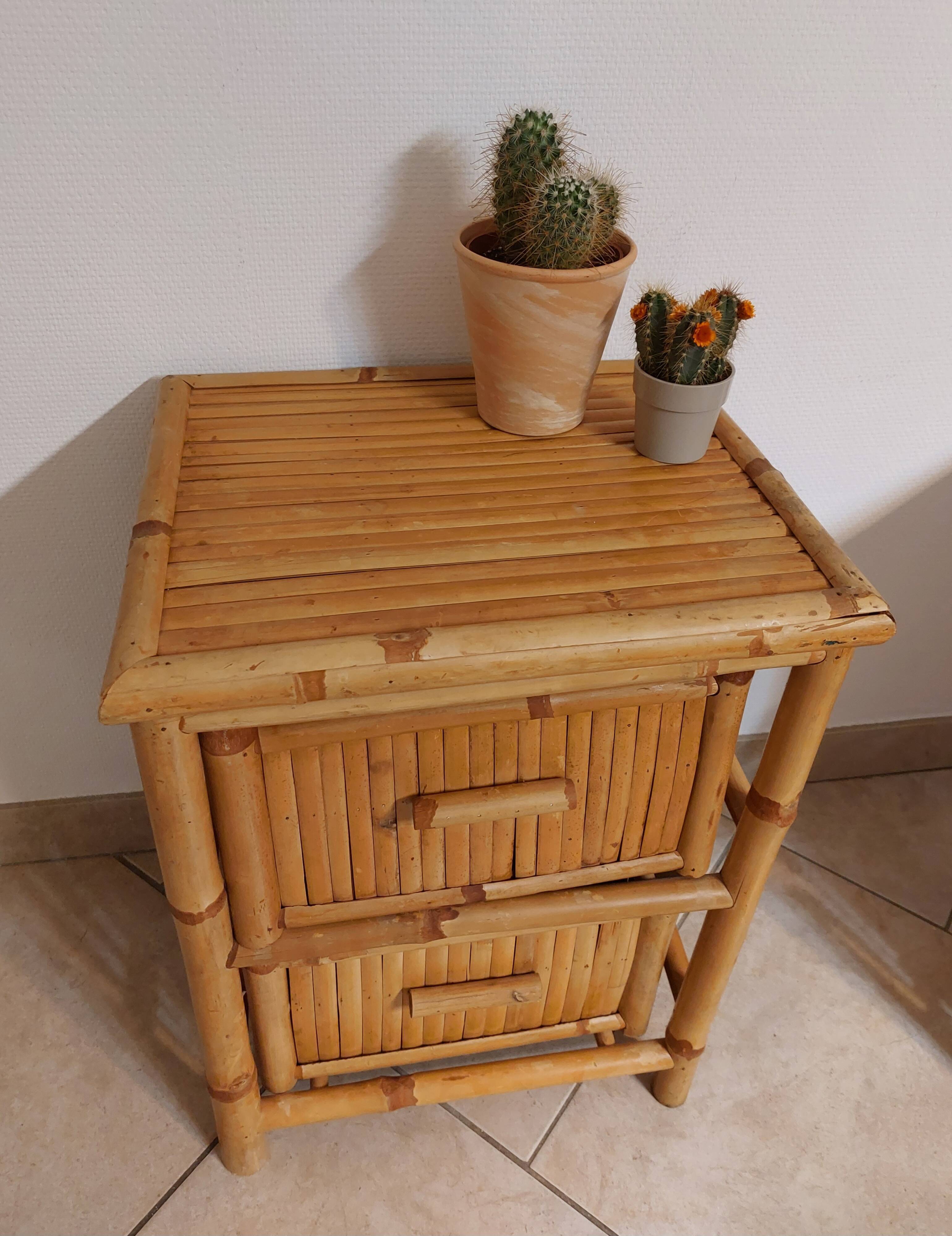 Bamboo bedside tables