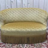 Canapé - Banquette Napoléon III velours jaune