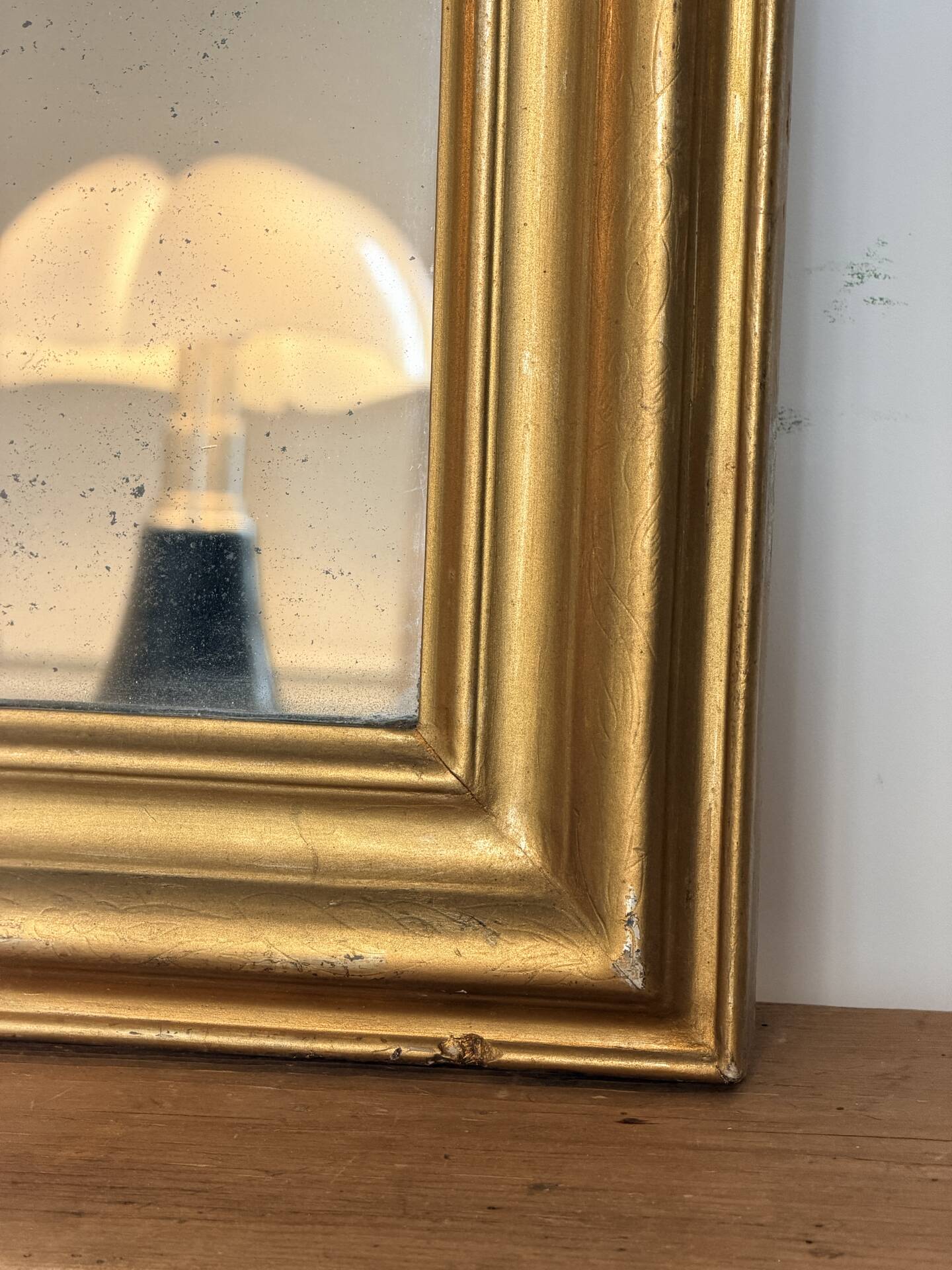 Louis-Philippe gilded mirror with mercury glass 89x65cm
