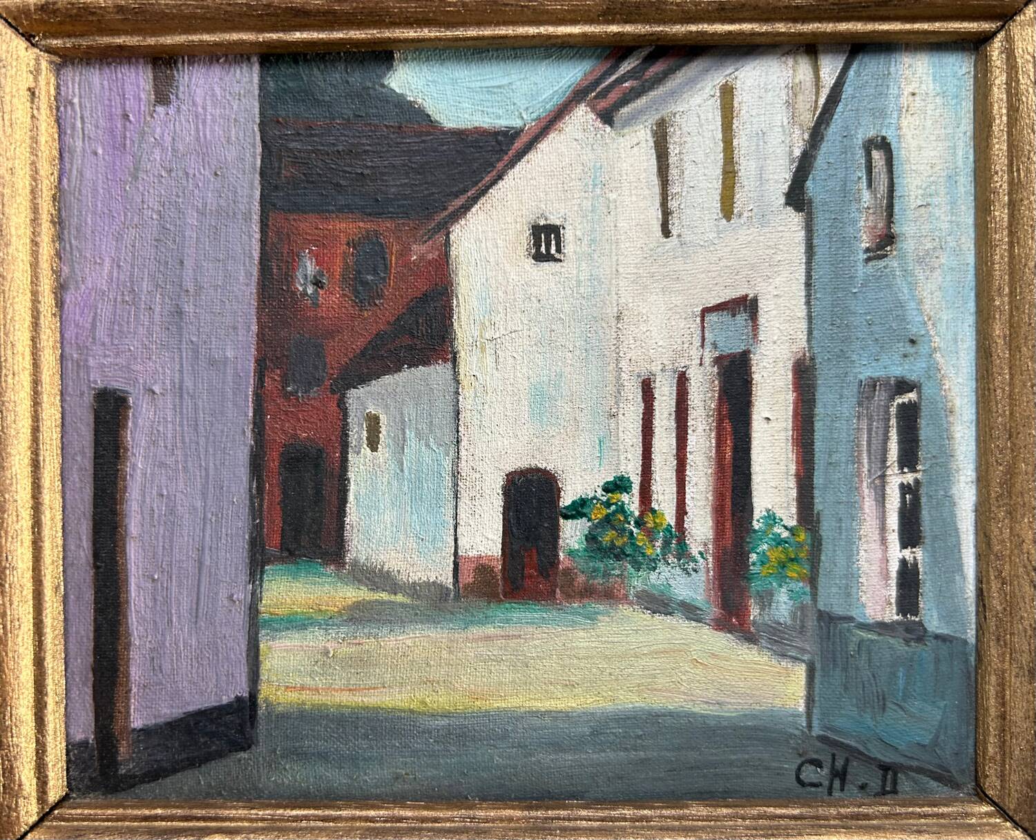 The Farm, Belgian School XXth, oil on canvas, Ch.D