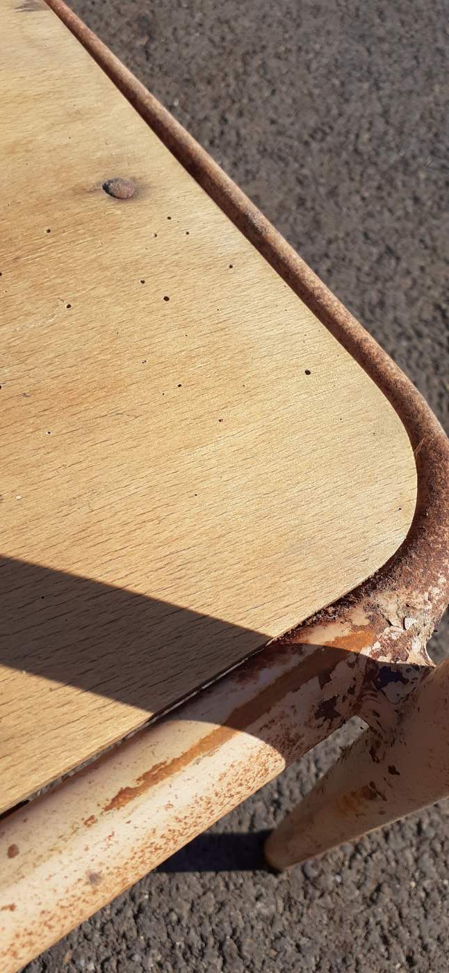 Metal and vintage wood chairs