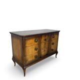 Commode italienne en placage et bois massif de noyer, années 1940-1950