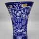 Baccarat vase in cut sapphire blue crystal 30cm