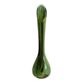 Single flower vase in blown green glass