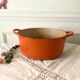 Le Creuset casserole dish in round enameled cast iron 26cm 4 L vintage orange