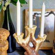 Bougeoir céramique faux-bois années 50