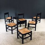 Mid-Century Modern Carimate Dining Chairs, Italy, 1970s, Set of 6