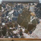 Art deco bedside table in solid wood and superb marble