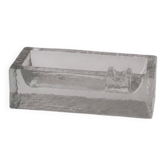 Vintage frosted glass ashtray - Scandinavian design, thick glass brutalist decoration.