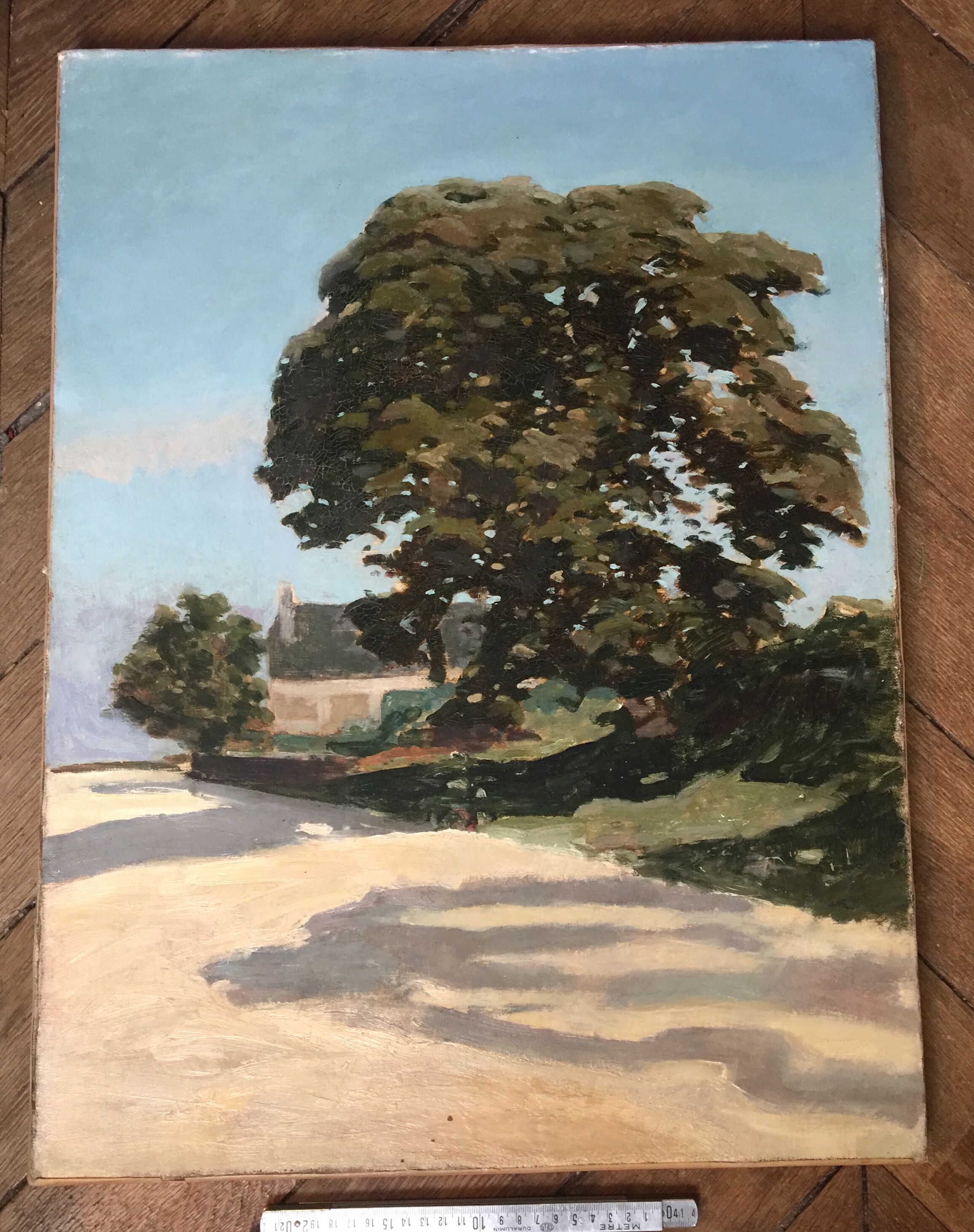 Oil on canvas "The Tree and the Longère"