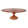 Pink pressed glass cake stand