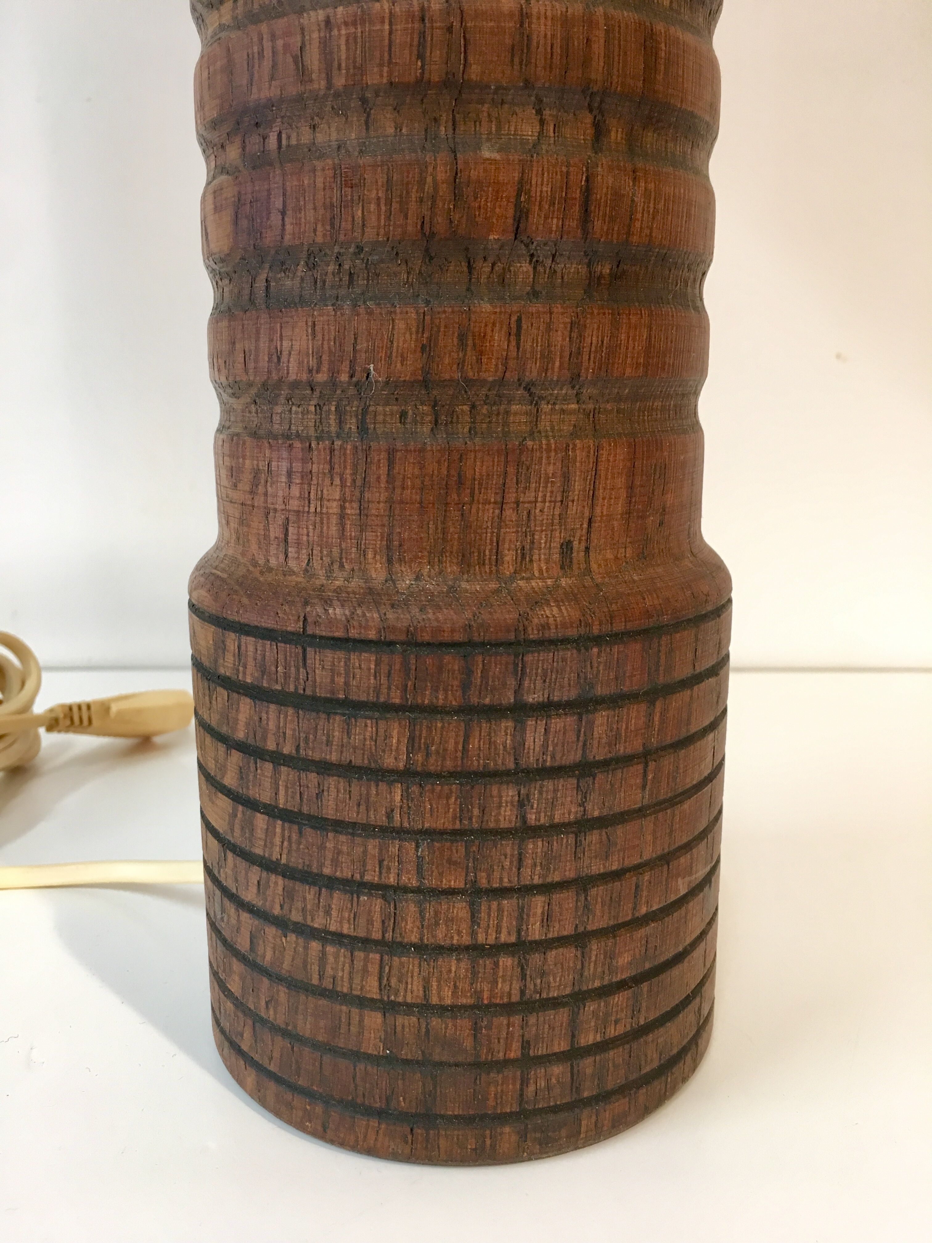 Vintage lamp feet in solid oak turned