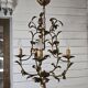 Vintage 5-light foliage chandelier in gold metal