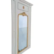 Large French mirror in architectural panel with gilt frame