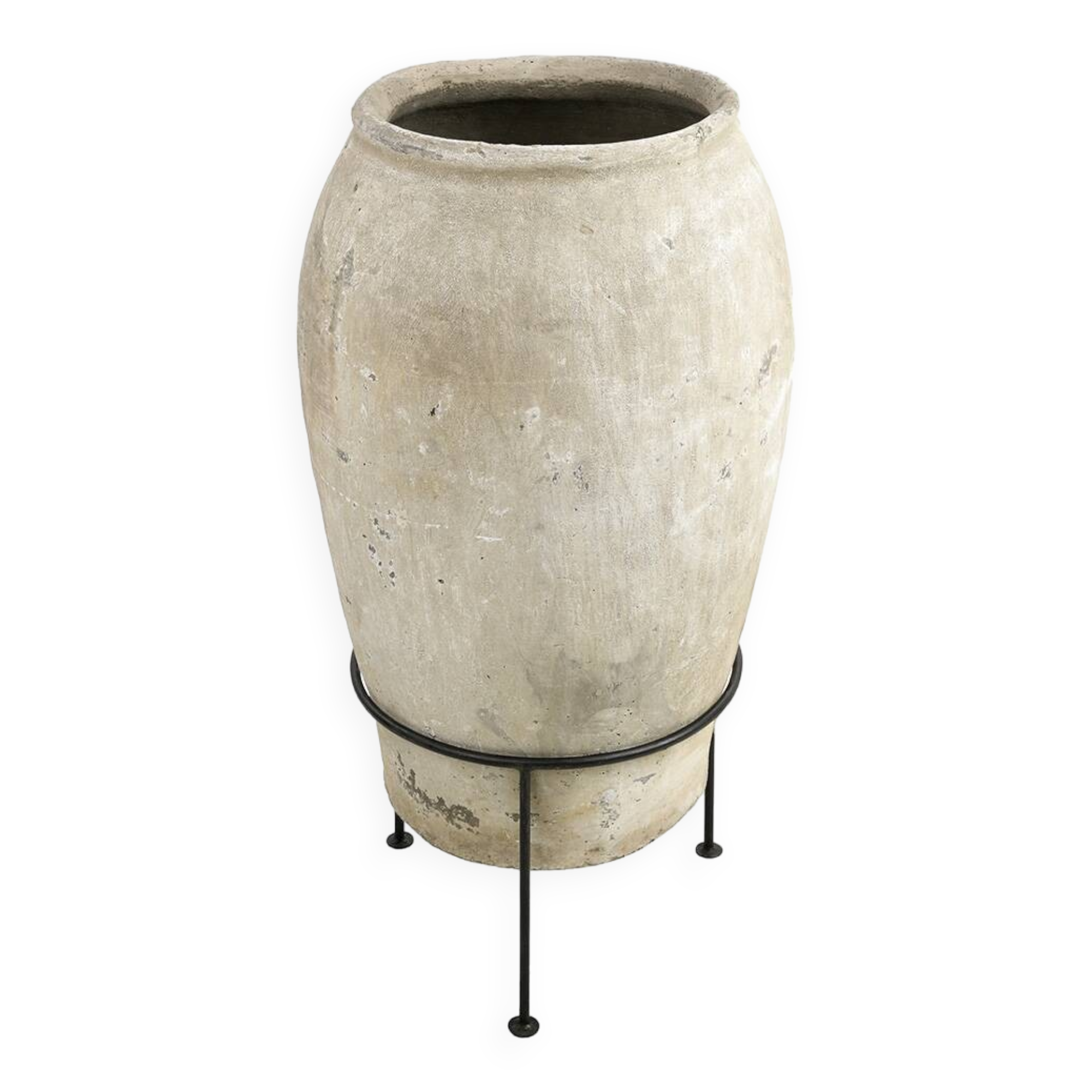 Large terracotta jar on foot