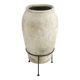 Large terracotta jar on foot