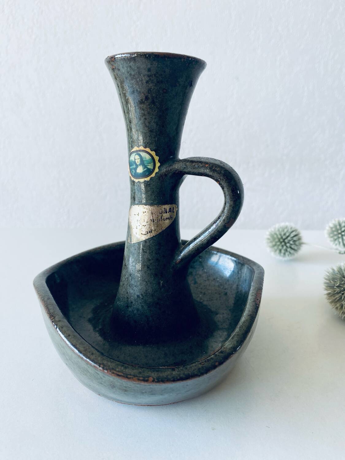 Stoneware candle holder