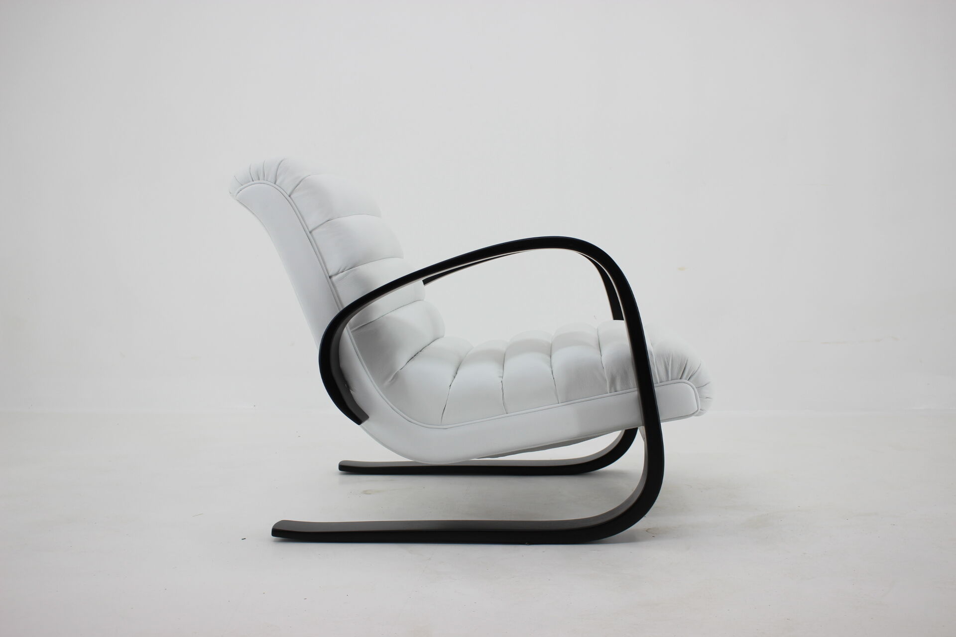 1930s Miroslav Navratil Lounge Chair in White Leather
