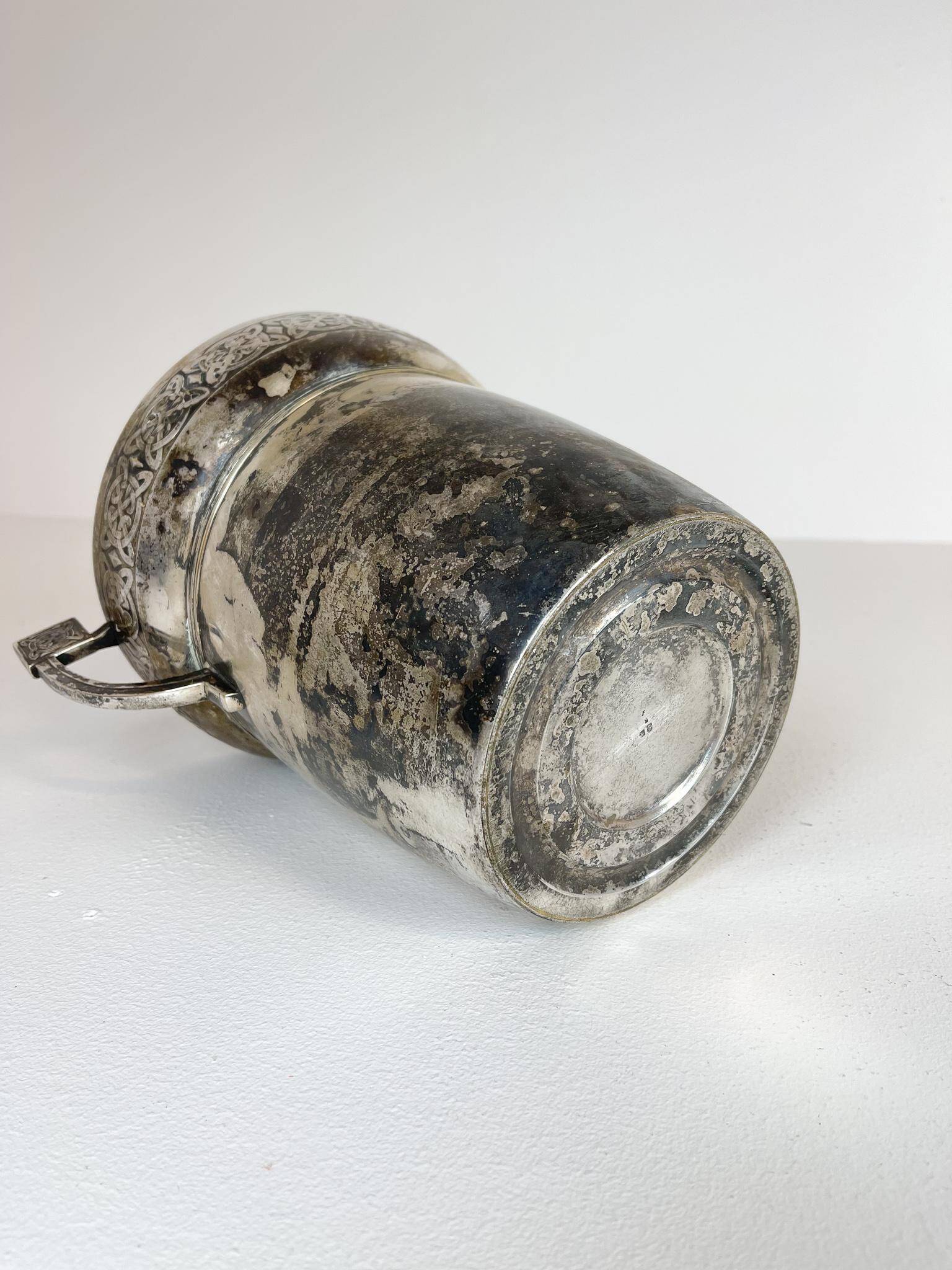 Art Deco champagne cooler with relief pattern, Sweden, 1930s