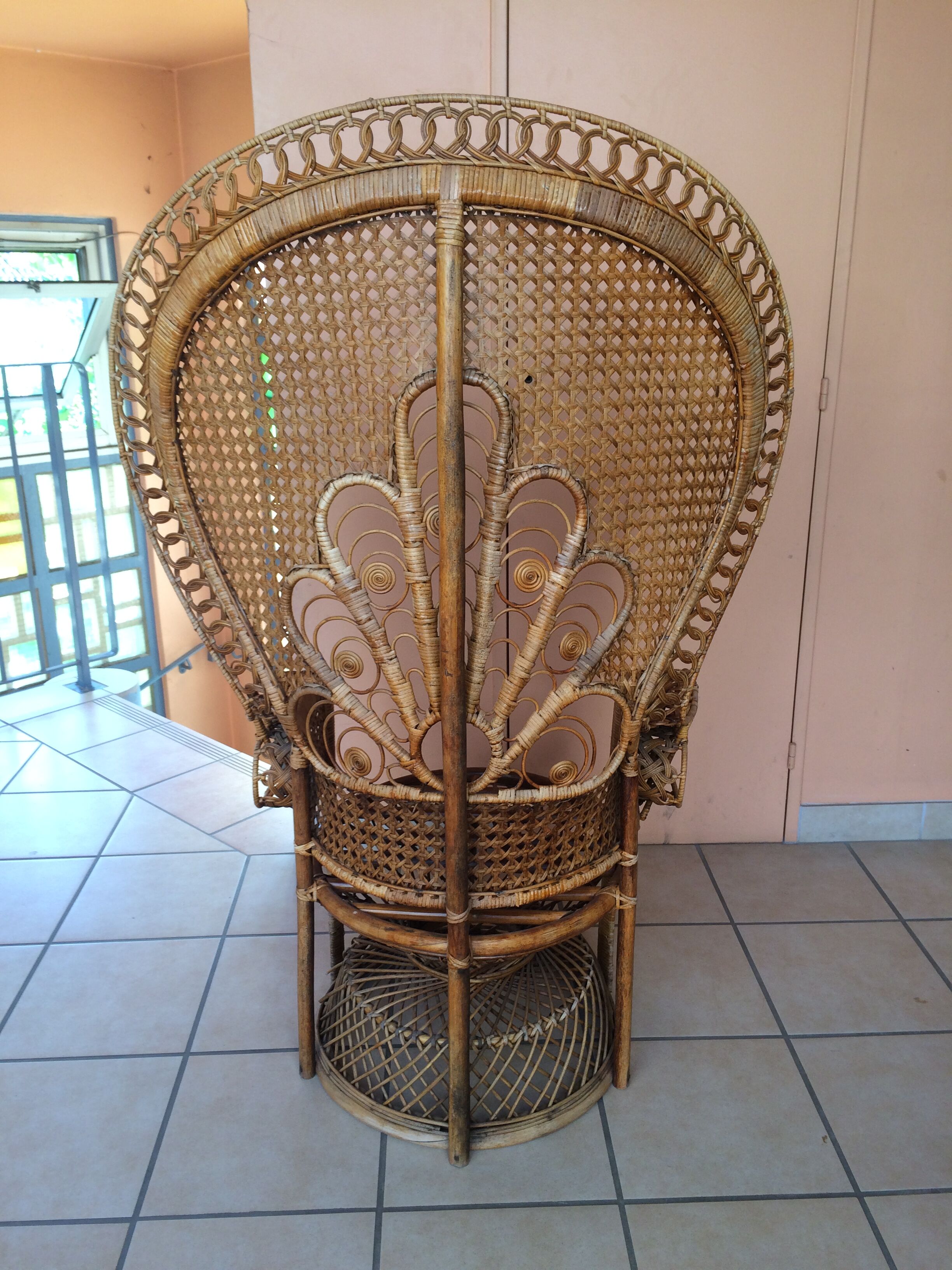 Emmanuelle Peacock vintage armchair 70