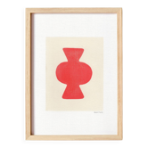 Peinture abstraite sur papier col.rouge primaire signée Eawy