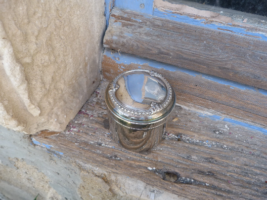 Old silver metal box hallmark AT