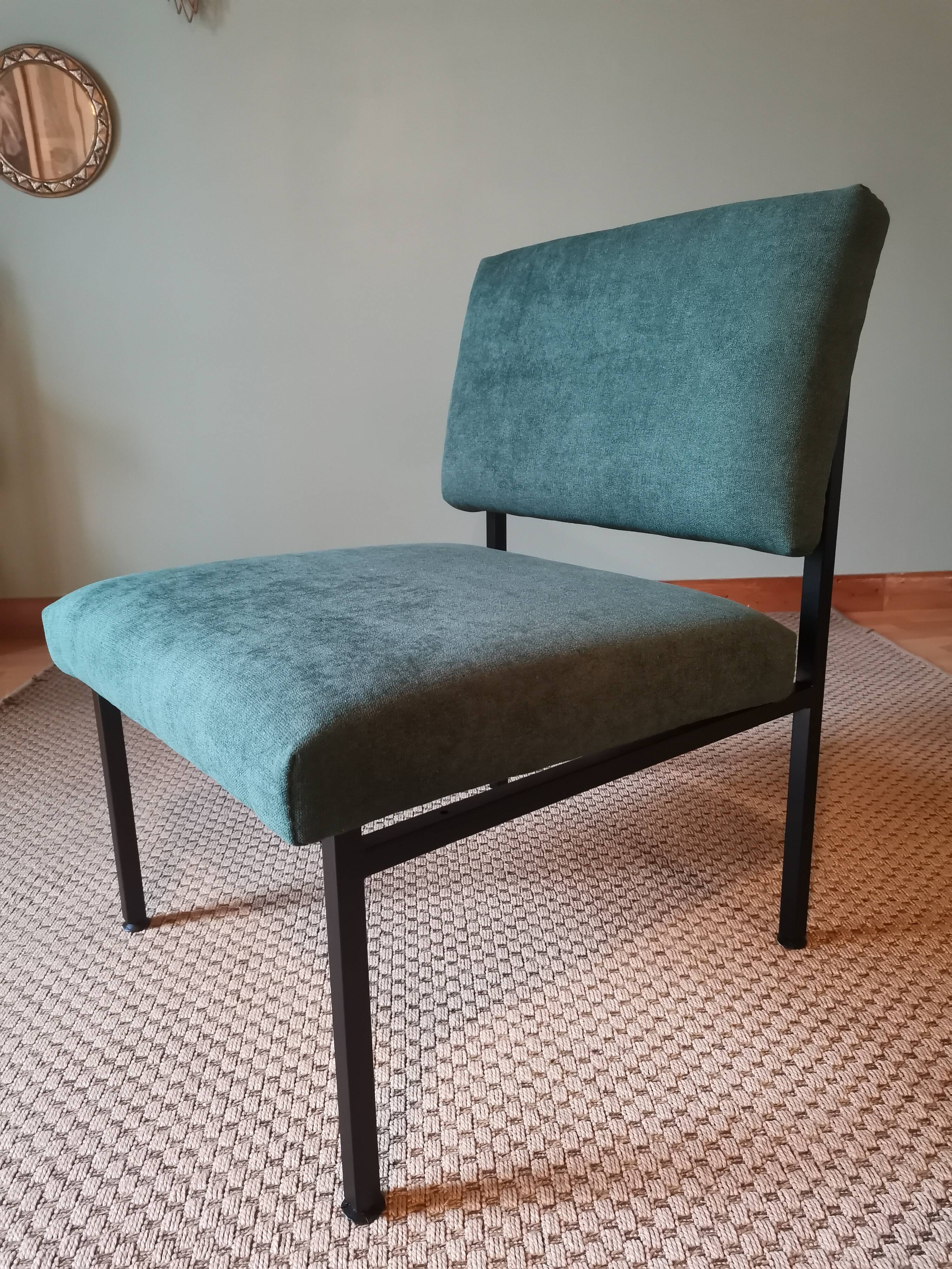 Green 1960s armchairs
