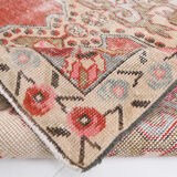 4x7 Red and Beige Turkish Vintage Rug