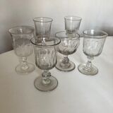 Set of 6 Louis Philippe glasses with matching flat ribs