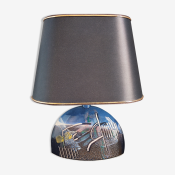 Table lamp with its vintage ceramic lampshade