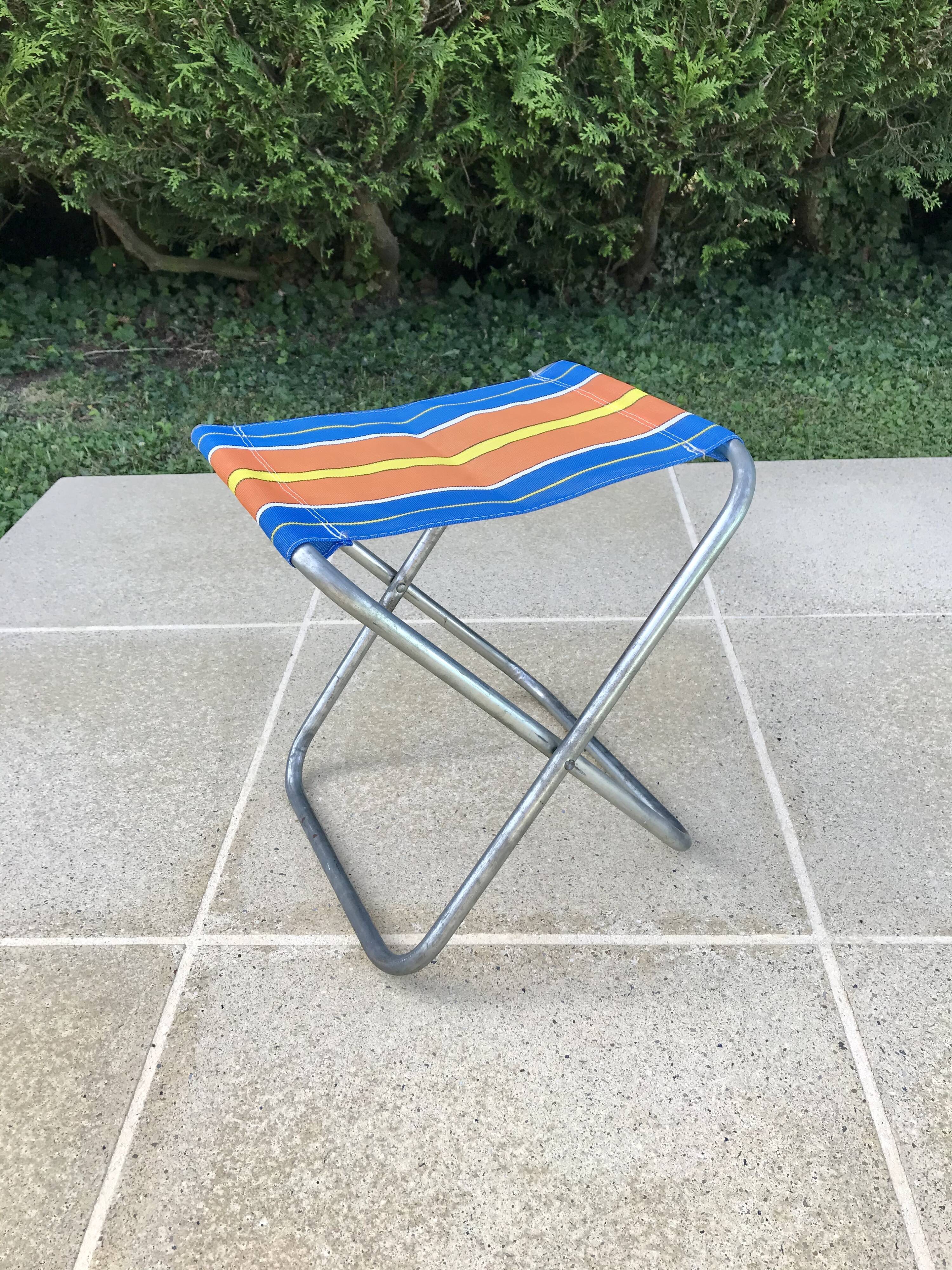 Colorful folding camping stool 70s