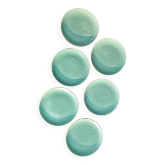 Lot de 6 assiettes dessert SALINS Deauville modèle VERT