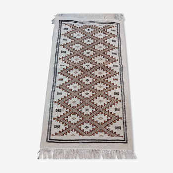 Handmade beige mergoum carpet  70x130cm