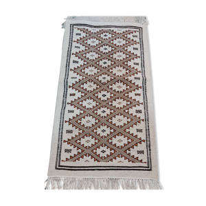 Tapis mergoum beige fait main 