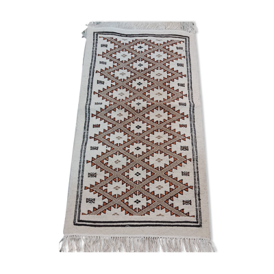 Tapis mergoum beige fait main  70x130cm