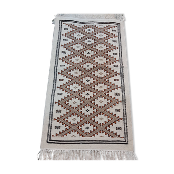 Tapis mergoum beige fait main  70x130cm