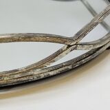 Round Tray In Silver Metal And Mirror