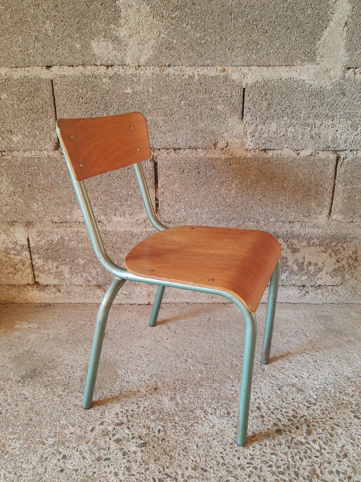 Vintage wood & metal school chair