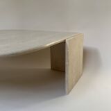 Travertine eye-shaped coffee table