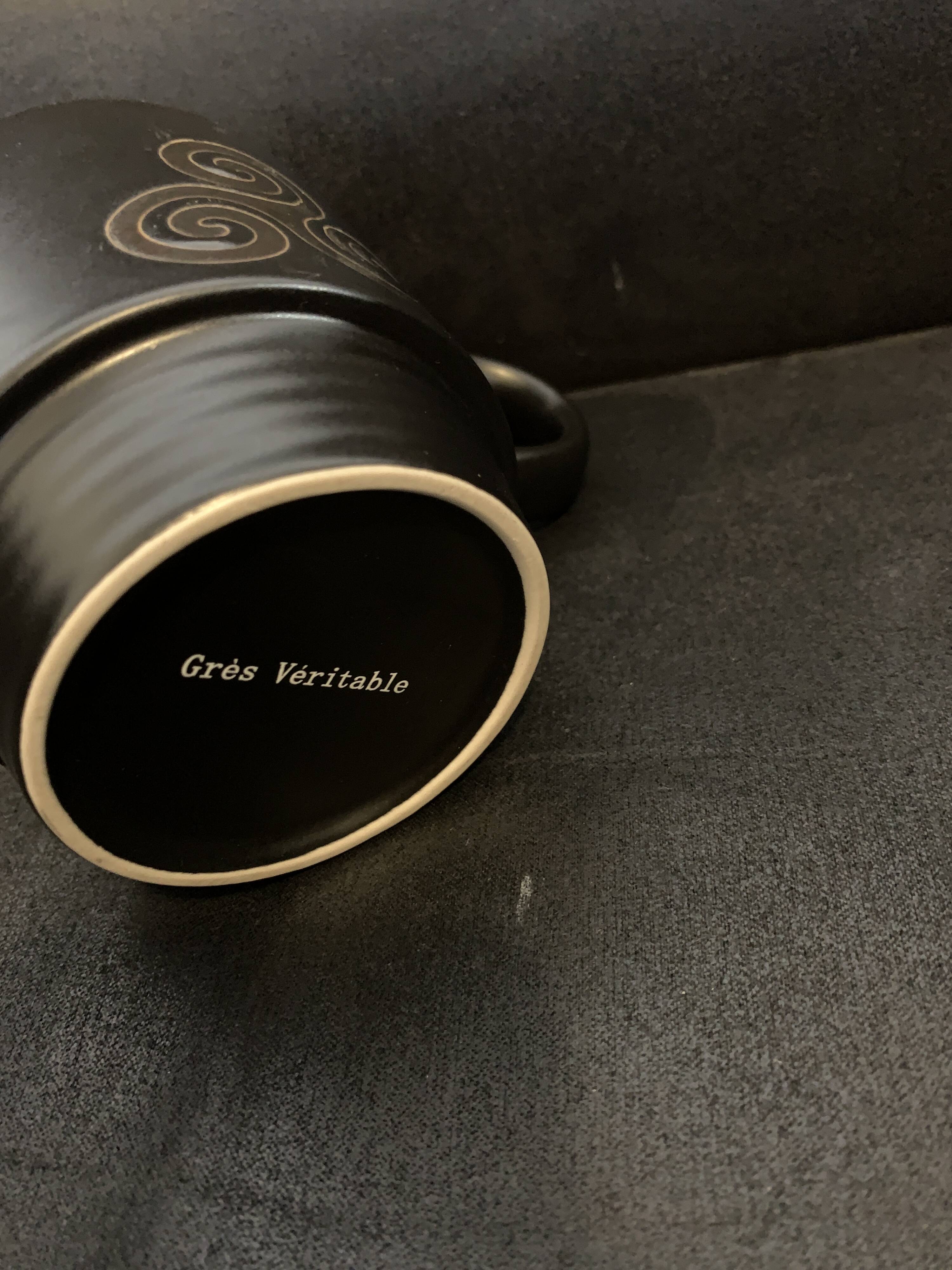 Brittany cup triske decor 9cm triskell decoration France stoneware coffee mug