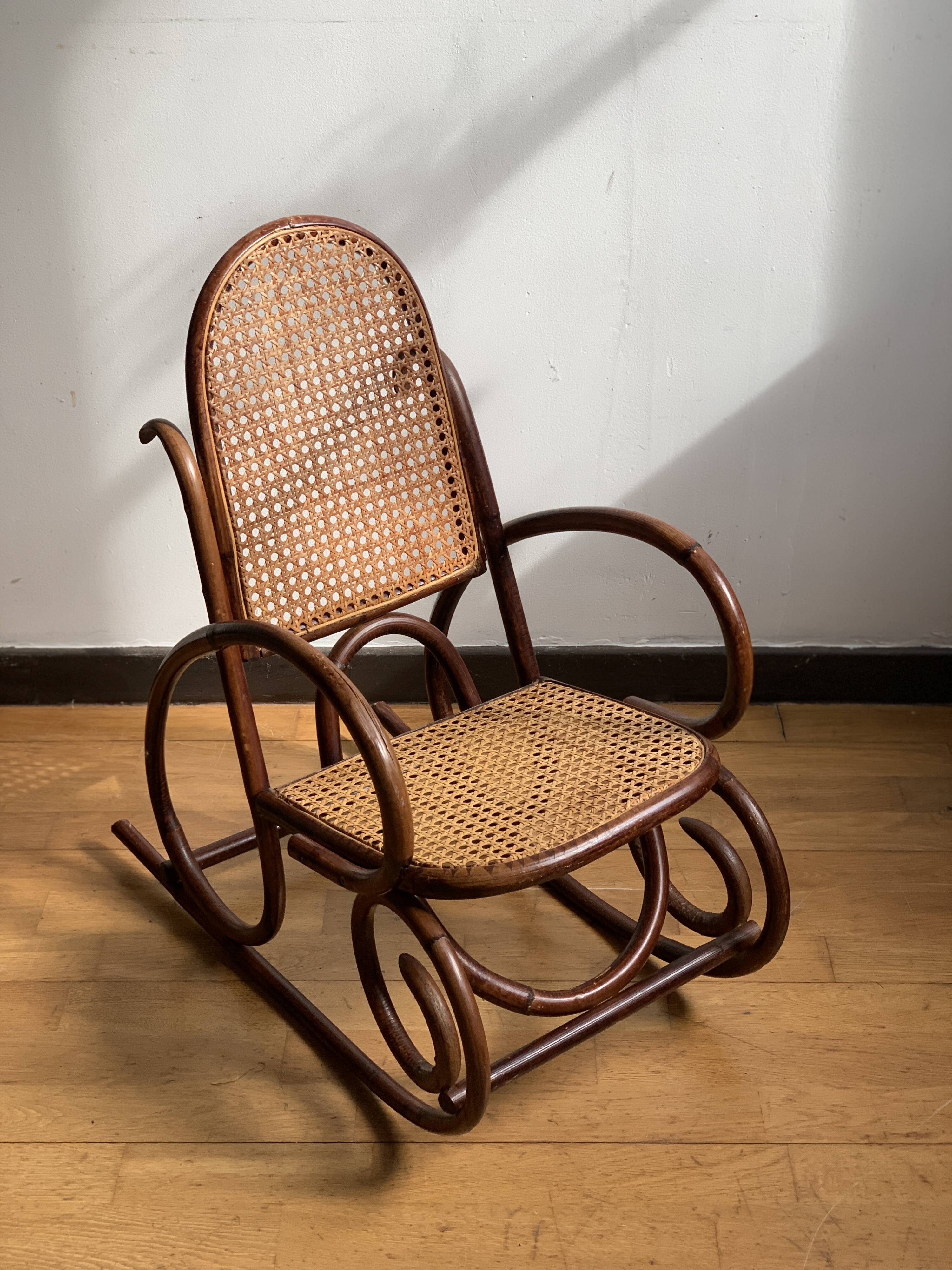 Bent wood children's rocking chair