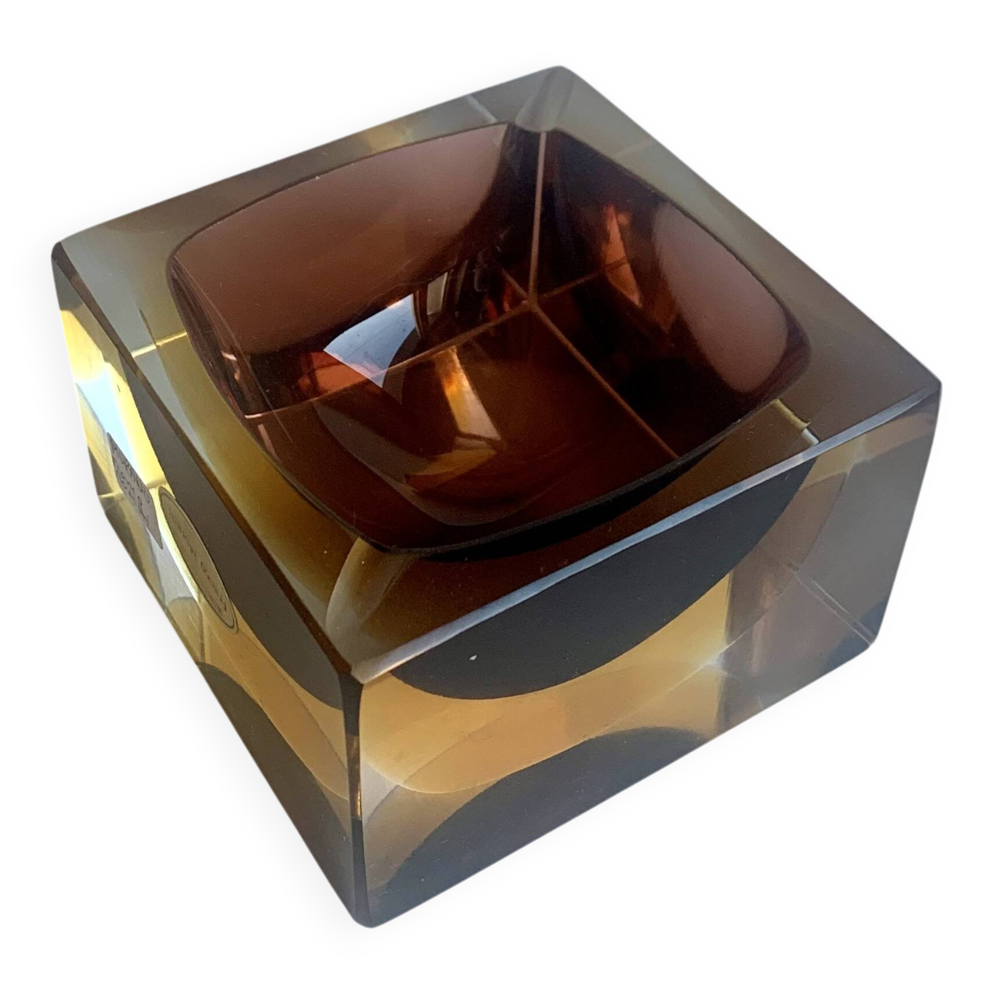 Sommerso Murano Glass Ashtray by Flavio Poli