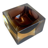 Sommerso Murano Glass Ashtray by Flavio Poli